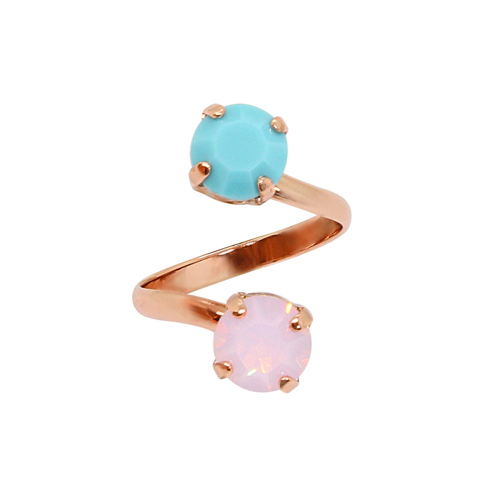 Backstage Pink Stone Gold Rings Set