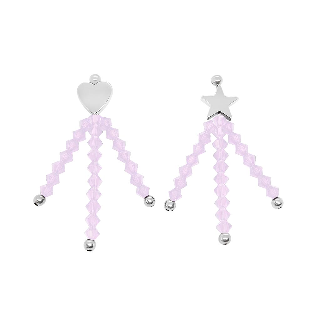 Amore personalised crystal birthstone earrings June Alexandrite with silver on white background