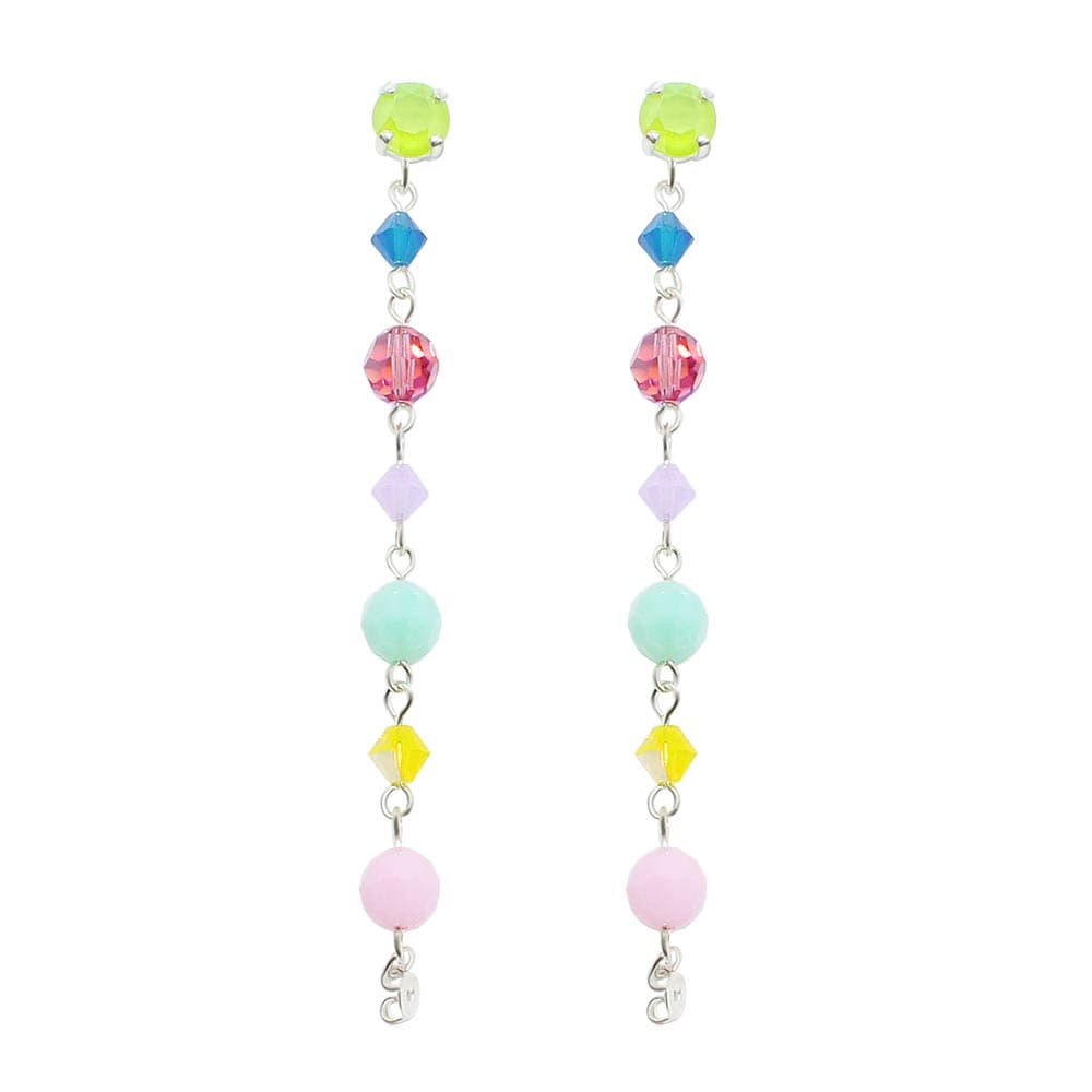 Gelato pastel colour long crystal earrings